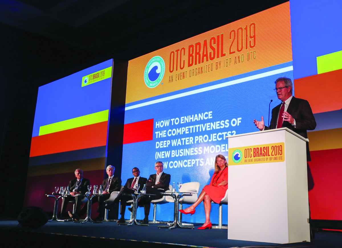 Stephen Greenlee, ExxonMobil Global Business Development President speaks during the 2019 OTC Brasil Conference in Rio de Janeiro, Brazil October 30, 2019. Reuters/Sergio Moraes