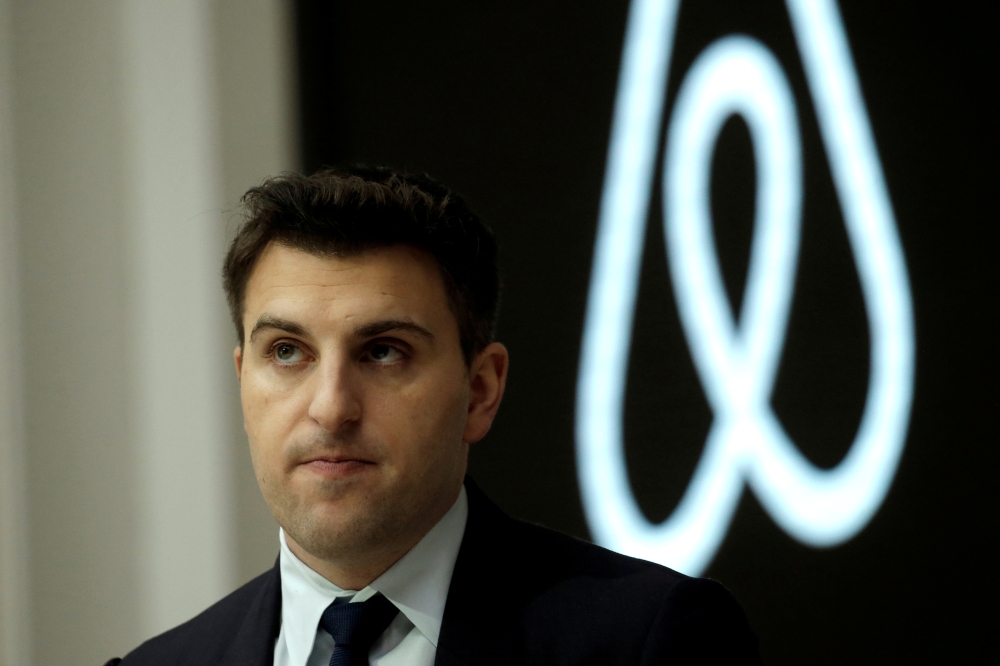 Brian Chesky, CEO and Co-founder of Airbnb, speaks to the Economic Club of New York at a luncheon at the New York Stock Exchange (NYSE) in New York, U.S. March 13, 2017. REUTERS