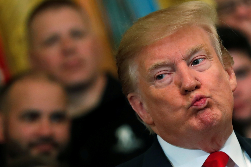 Donald Trump after the release of Mueller report in the East Room of the White House, April 18, 2019. Reuters C/ arlos Barria