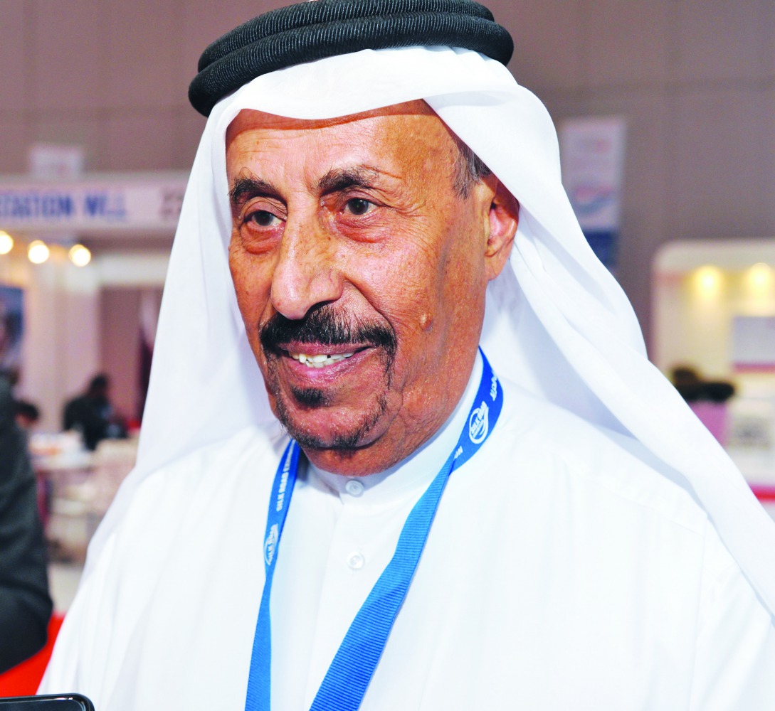 Mohamed Khalifa Al-Sada, Chairman of S’hail Shipping at Silk Road exhibition and conference at DECC yesterday. Pic: Abdul Basit/The Peninsula