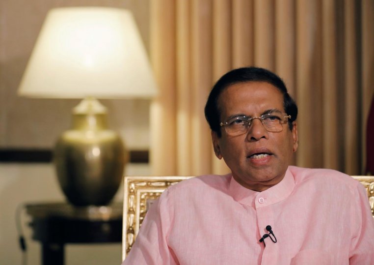 File photo of Maithripala Sirisena speaks during an interview with Reuters at his residence in Colombo, Sri Lanka May 4, 2019. Reuters/Dinuka Liyanawatte