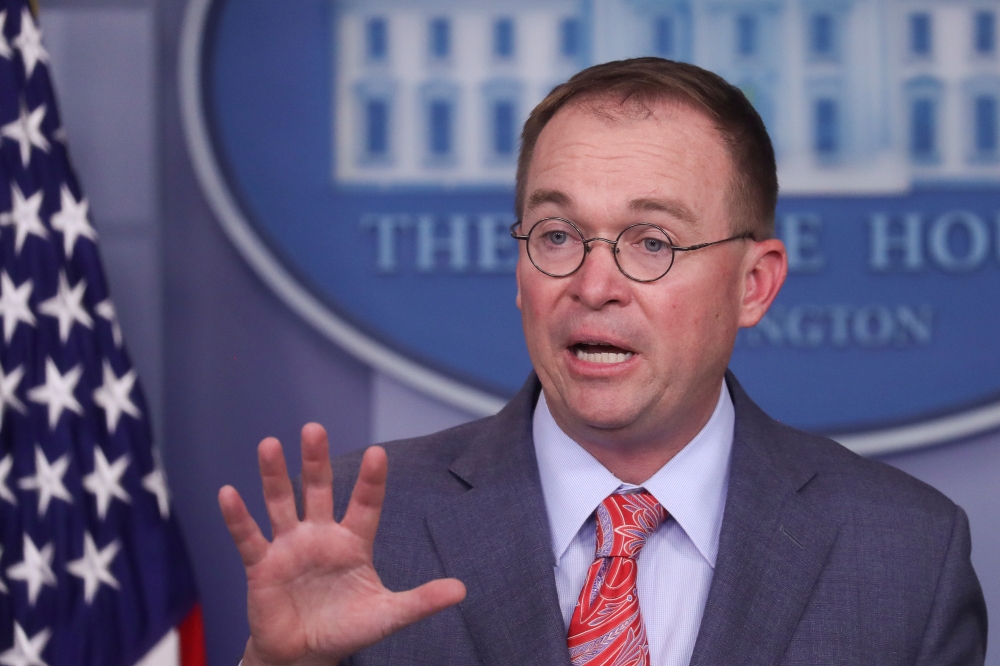 Mick Mulvaney addresses reporters during a news briefing at the White House, October 17, 2019. Reuters / Leah Millis