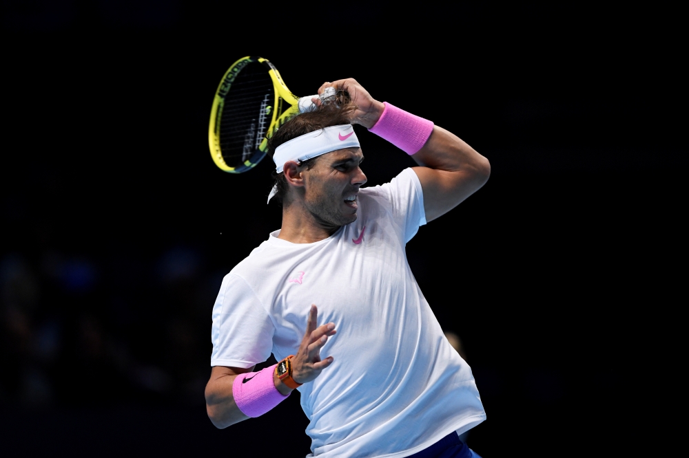 Spain's Rafael Nadal in action during his group stage match against Russia's Daniil Medvedev (Reuters/Tony O'Brien)