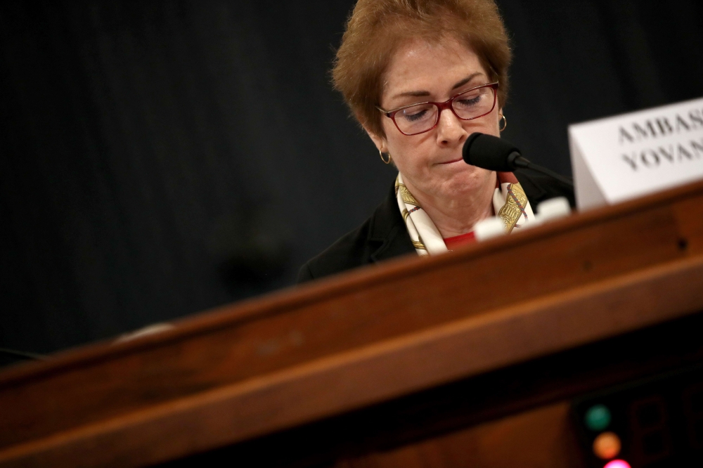 Former U.S. Ambassador to Ukraine Marie Yovanovitch testifies before the House Intelligence Committee in the Longworth House Office Building on Capitol Hill November 15, 2019 in Washington, DC. (Drew Angerer/Getty Images/AFP)