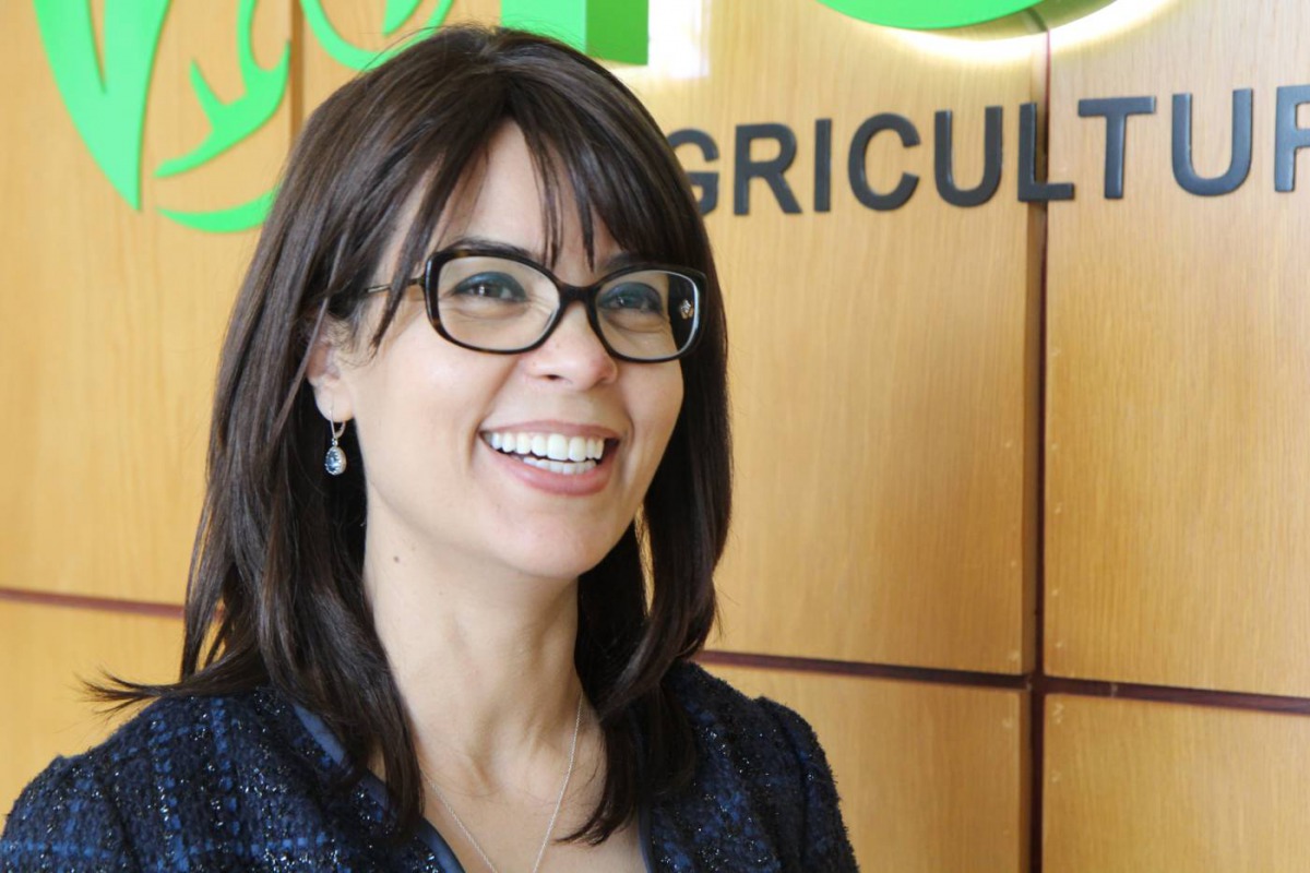 Ismahane Elouafi, director-general of the International Centre for Biosaline Agriculture (ICBA) poses for a portrait at the organisation's headquarters in Dubai, Nov 18 2019. Thomson Reuters Foundation/Thin Lei Win