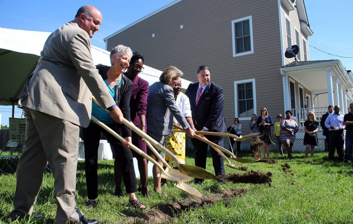 Officials break ground on the Maggie Walker Community Land Trust in Richmond, Virginia, in June 2017. Handout photo by Nikki D’adamo-Damery