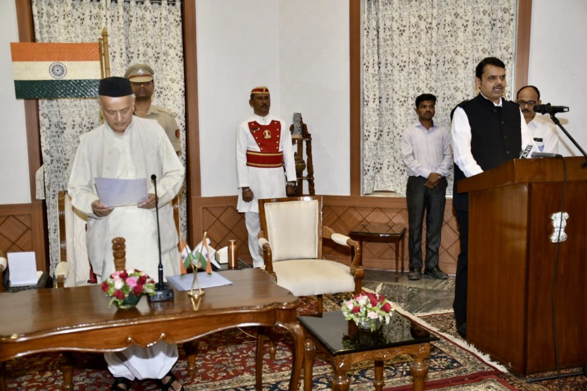 Governor Bhagat Singh Koshyari administered the oath of Chief Minister of Maharashtra to Devendra Fadnavis and Deputy CM Ajit Pawar.