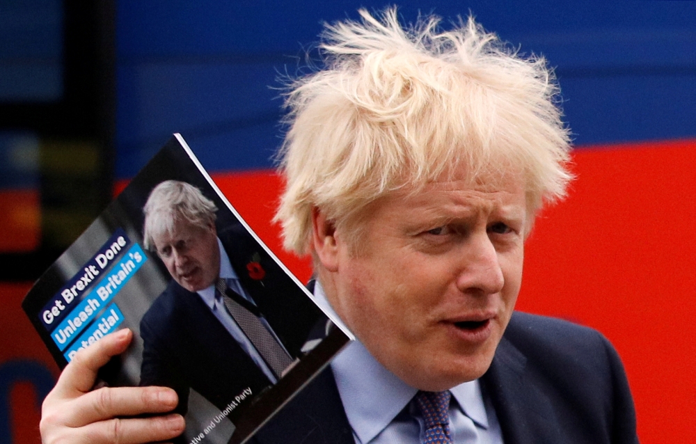Prime Minister Boris Johnson arrives for the Conservative party's manifesto launch in Telford, Britain November 24, 2019. Reuters/Phil Noble