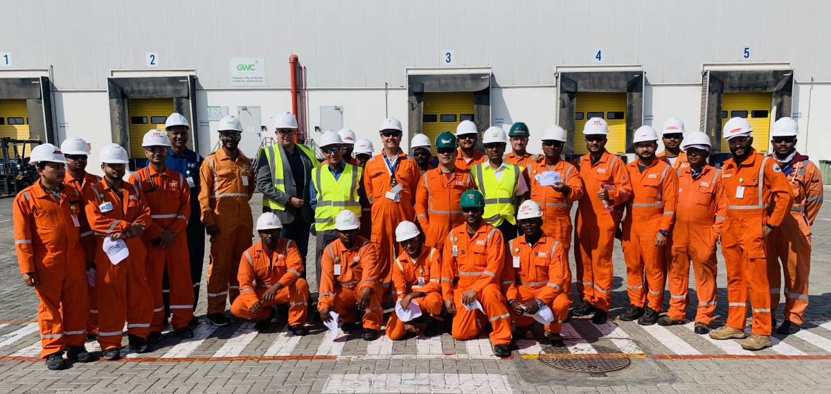 GWC employees with the officials during the ceremony.