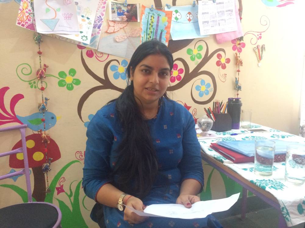 Counsellor Arti Sharma in her office at the Taabar shelter home for children in Jaipur, India, November 12, 2019. Thomson Reuters Foundation/Anuradha Nagaraj