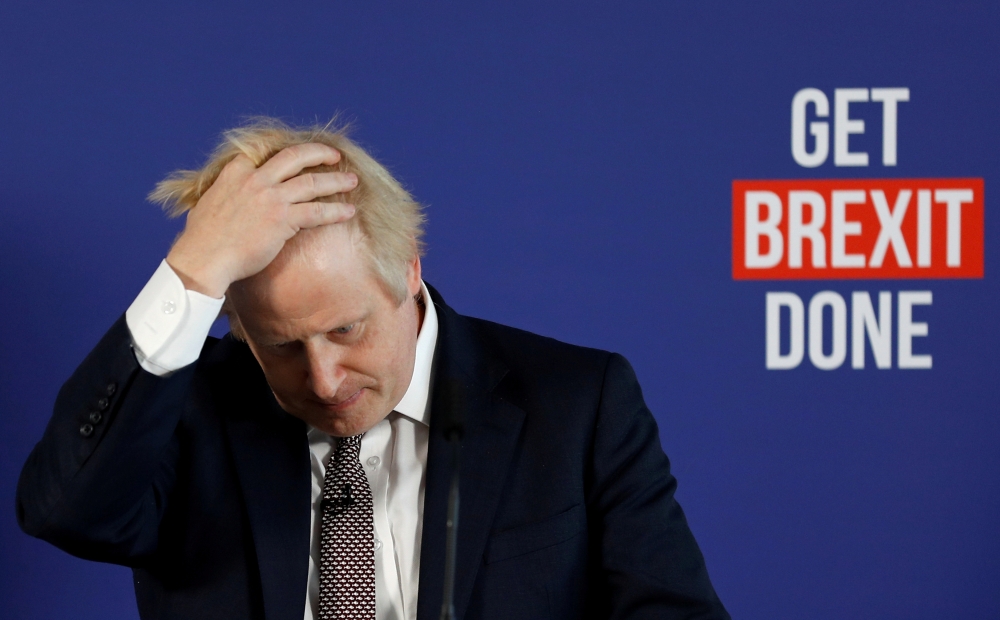 Britain's Prime Minister Boris Johnson gestures at a news conference in London, Britain November 29, 2019. Reuters/Peter Nicholls