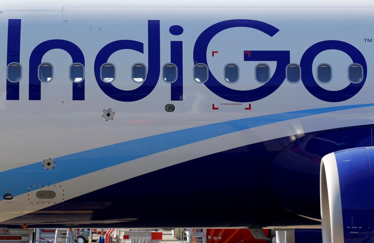 The logo of IndiGo Airlines is pictured on passenger aircraft on the tarmac in Colomiers near Toulouse, France, July 10, 2018. Reuters/Regis Duvignau