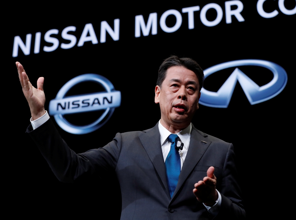 Nissan Motor chief executive Makoto Uchida speaks during a news conference at Nissan Motor headquarters in Yokohama, Japan, December 2, 2019. REUTERS/Kim Kyung-Hoon