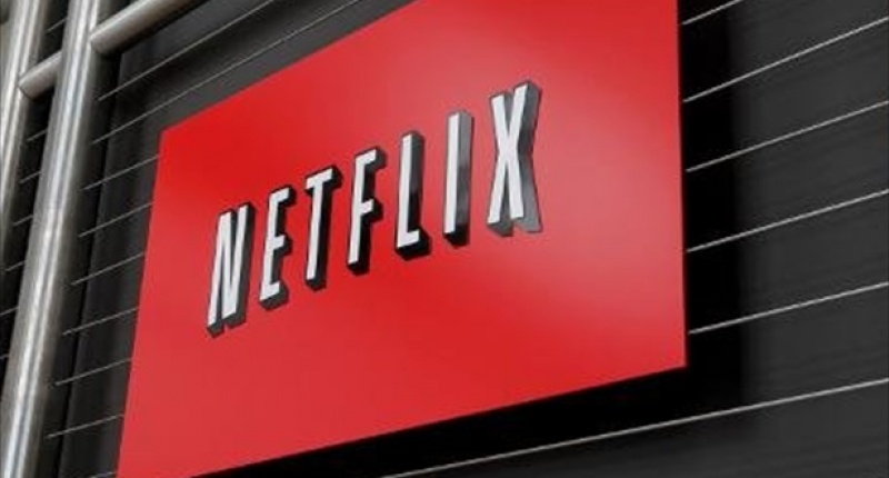 The Netflix company logo is seen at Netflix headquarters in Los Gatos, CA. (AFP)