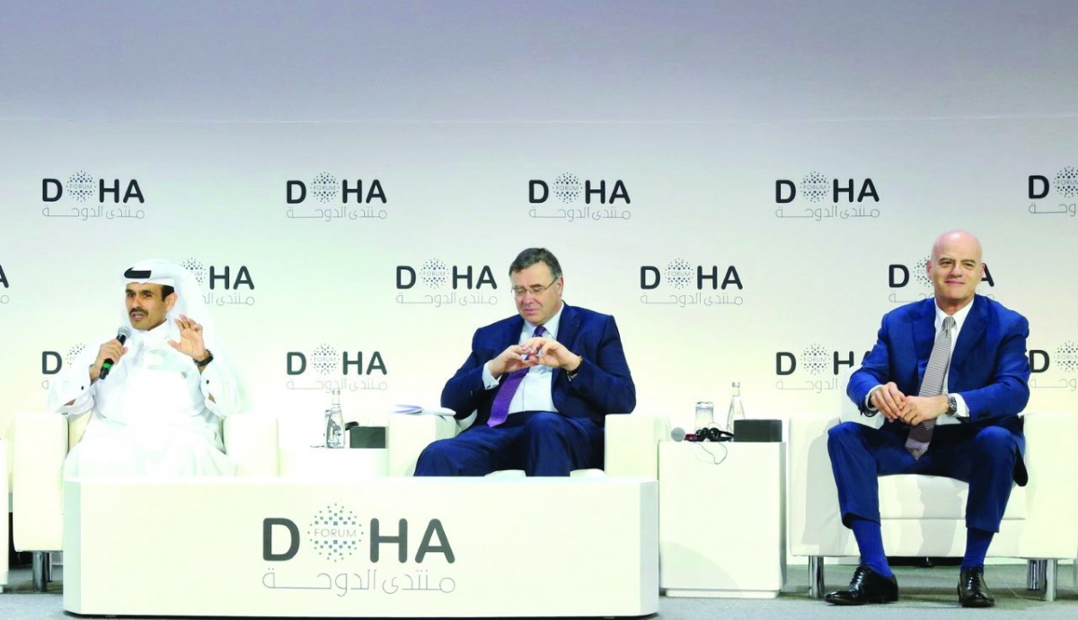 H E Saad Sherida Al Kaabi, Minister of State for Energy Affairs, the President and CEO of Qatar Petroleum, speaking at a panel discussion entitled “The Future of LNG in Meeting the World’s Energy Demand” held as part of the Doha Forum 2019 with the partic
