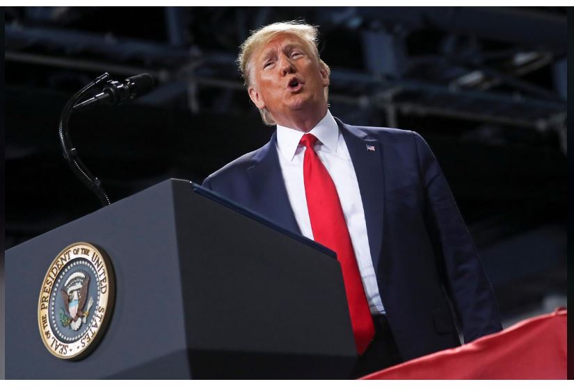 U.S. President Donald Trump speaks during a campaign rally in Battle Creek, Michigan, U.S., December 18, 2019. REUTERS/Leah Millis