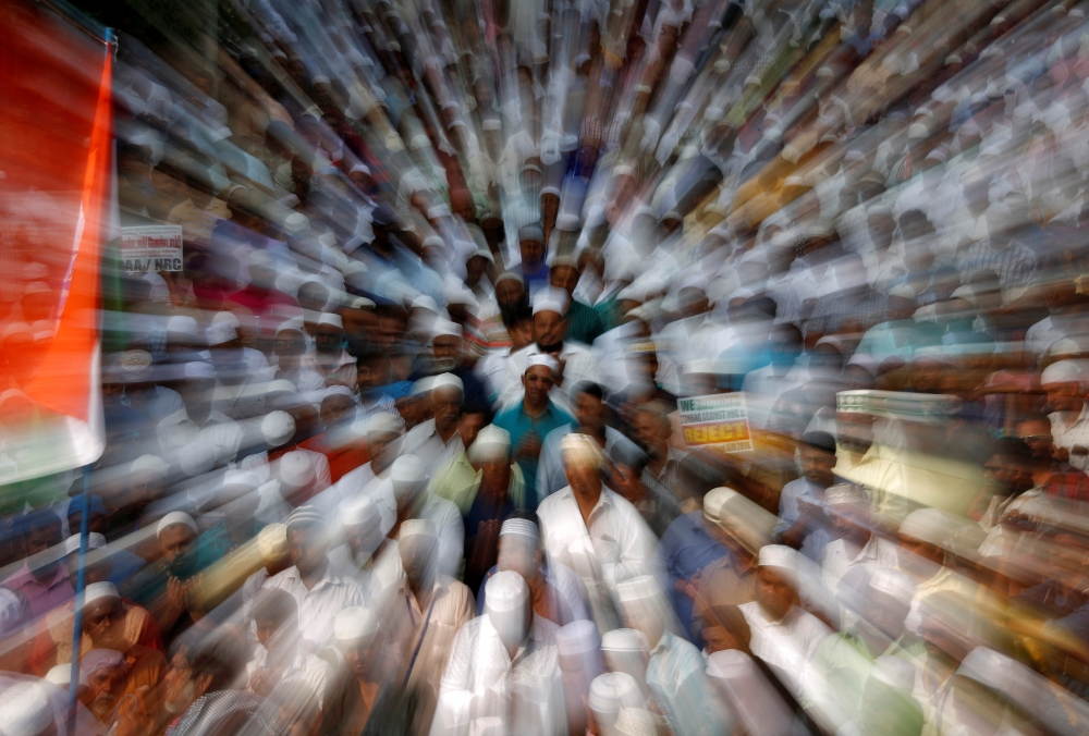 Demonstrators attend a protest against a new citizenship law, in Chennai, India, December 20, 2019. Reuters/P Ravikumar
 