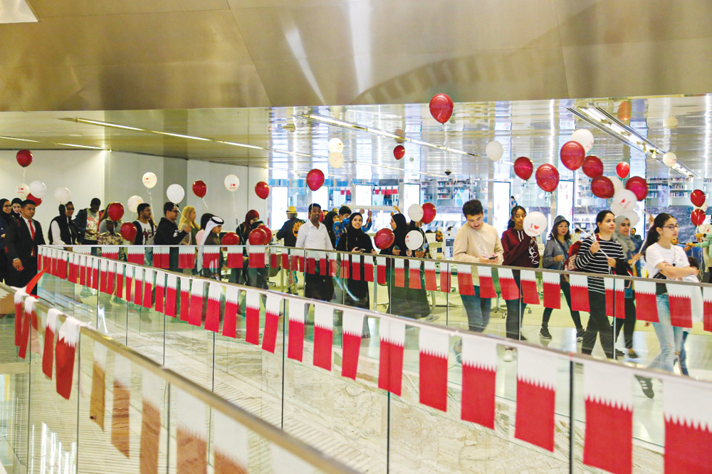 Hundreds of people took part in Qatar National Day activities at Qatar National Library.