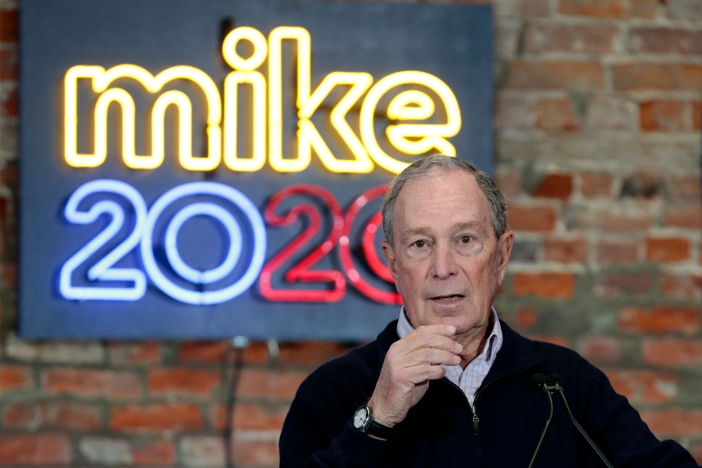 Michael Bloomberg speaks during an event to open a campaign office at Eastern Market in Detroit, Michigan on December 21, 2019. AFP / Jeff Kowalsky
 