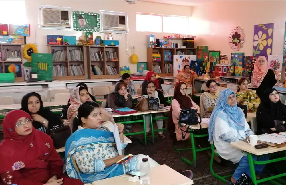 Teachers of Pakistan International School Qatar during the training workshop.