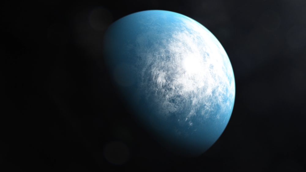 This handout image released on January 6, 2020 courtesy of NASA's Goddard Space Flight Center shows an artists' illustration of the planet TOI 700 d, the first Earth-size habitable-zone planet discovered by NASA's Transiting Exoplanet Survey Satellite (TE