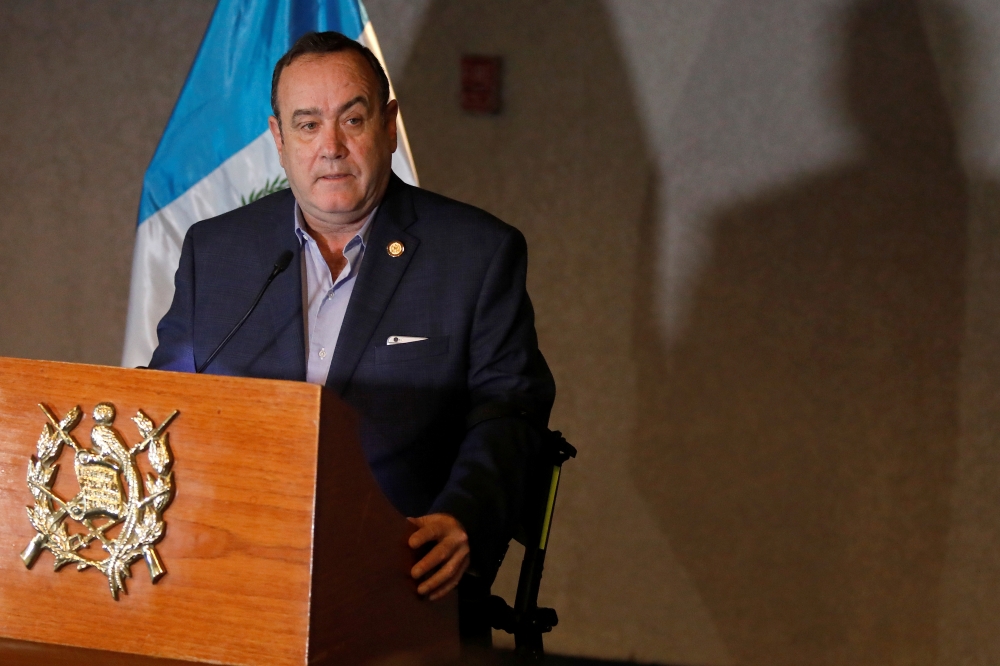 Guatemala's President-elect Alejandro Giammattei speaks during a news conference in Guatemala City, Guatemala January 13, 2020. Reuters/Luis Echeverria
 
