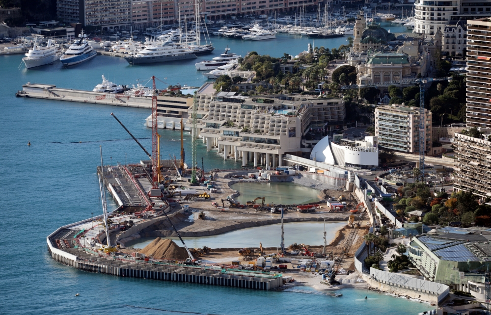 A general view shows the construction site of Monaco's offshore extension project in Monaco November 28, 2019. Reuters/Eric Gaillard