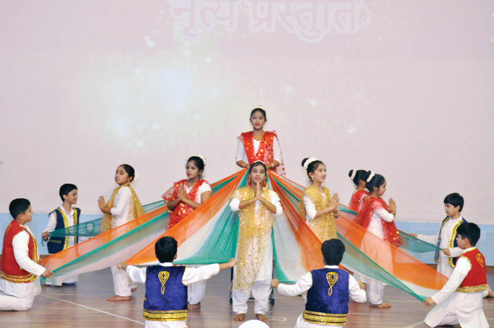 A view of the programme organised by DPS Modern Indian School to mark World Hindi Diwas.
