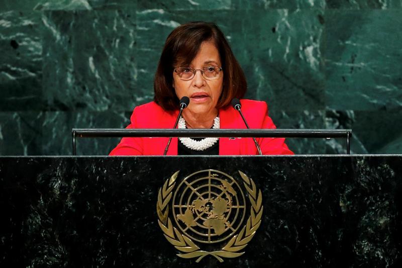 Marshall Islands President Hilda Heine addresses the United Nations General Assembly, September 22, 2016. Reuters / Eduardo Munoz