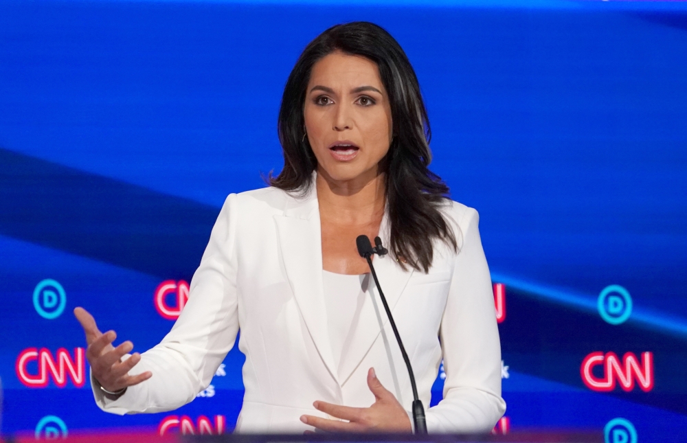 Tulsi Gabbard speaks during the fourth US Democratic presidential candidates 2020 election debate in Westerville, Ohio, October 15, 2019. Reuters / Shannon Stapleton