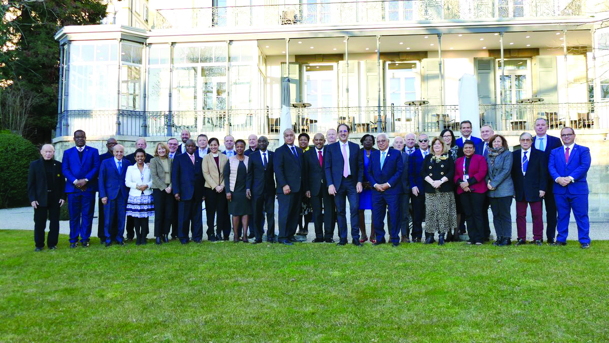 ANOC Executive Council members pose for a group photo after Lausanne meeting yesterday.