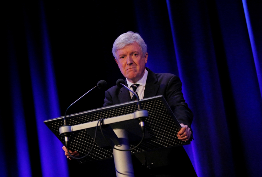 FILE PHOTO: BBC Director-General Tony Hall makes a statement after the publication of the Janet Smith Report in London, Britain February 25, 2016. REUTERS/Adrian Dennis/Pool/File Photo