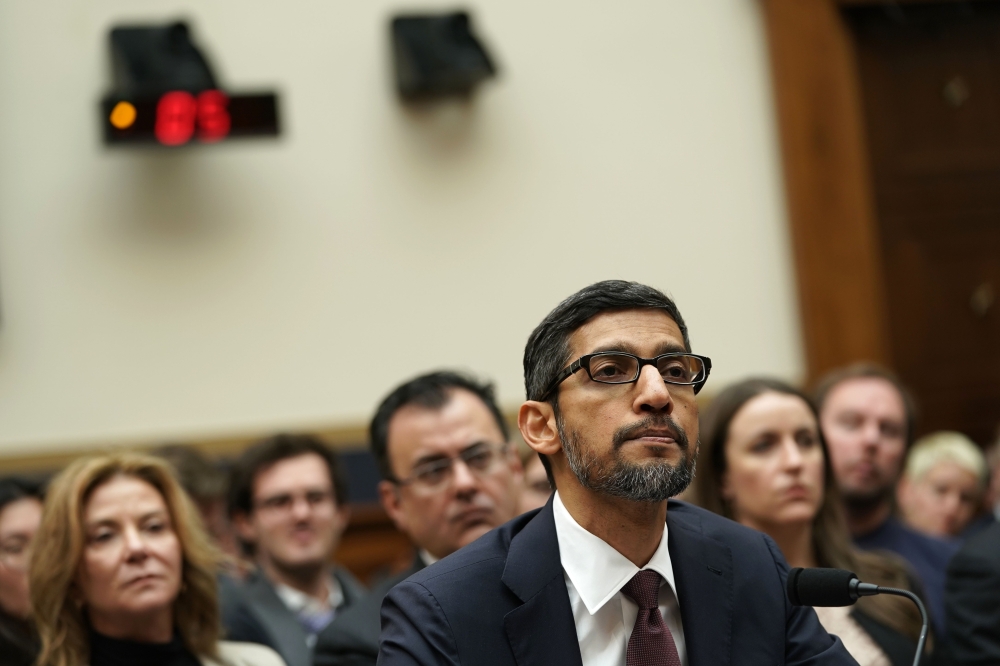 Google CEO Sundar Pichai testifies before the House Judiciary Committee at the Rayburn House Office Building on December 11, 2018 in Washington. Alex Wong / Getty Images / AFP