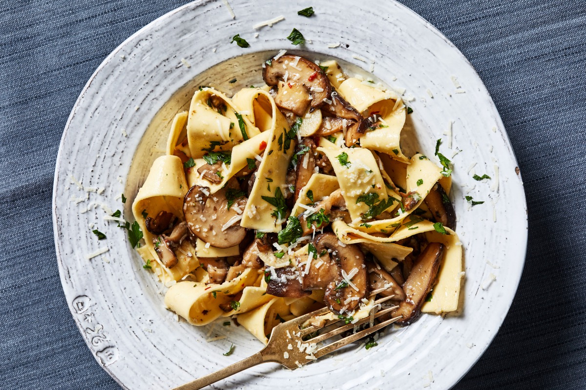 Pappardelle With Mixed Mushrooms. Photo by Stacy Zarin Goldberg for The Washington Post.
