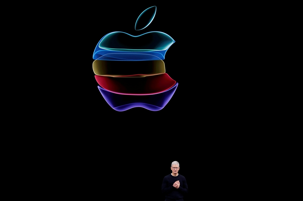 CEO Tim Cook speaks at an Apple event at their headquarters in Cupertino, California, US on September 10, 2019. (REUTERS/Stephen Lam/File Photo)
