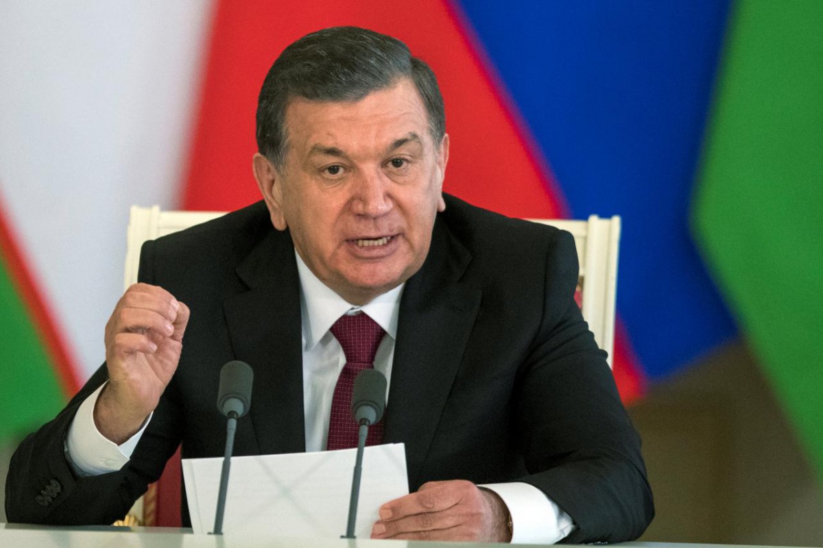 Uzbek President Shavkat Mirziyoyev speaks during a news conference in Kremlin, Russia, April 5, 2017. Reuters / Pavel Golovkin