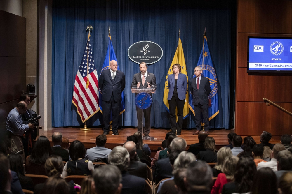 Health and Human Services Secretary Alex Azar speaks during a press conference on the coordinated public health response to the 2019 coronavirus (2019-nCoV) on January 28, 2020 in Washington, DC. (Samuel Corum/Getty Images/AFP)