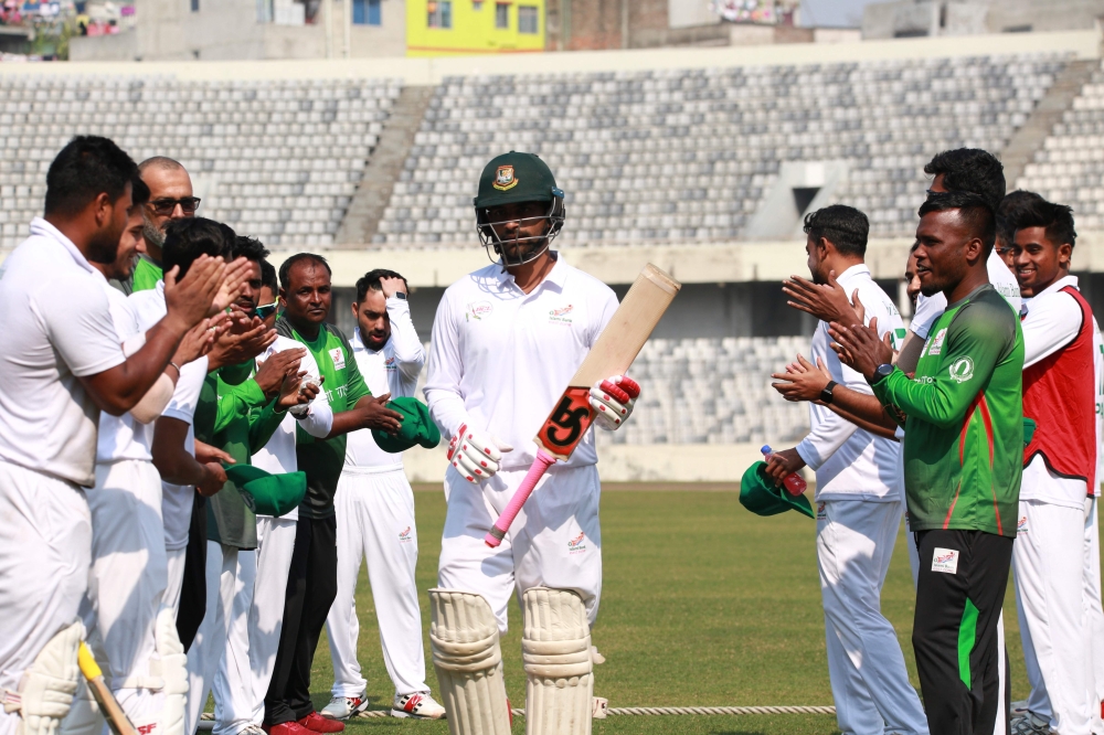 In this file photo taken on January 24, 2020 Bangladesh's Tamim Iqbal plays a shot during the first T20 international cricket match of a three-match series between Pakistan and Bangladesh at Gaddafi Cricket Stadium in Lahore. 