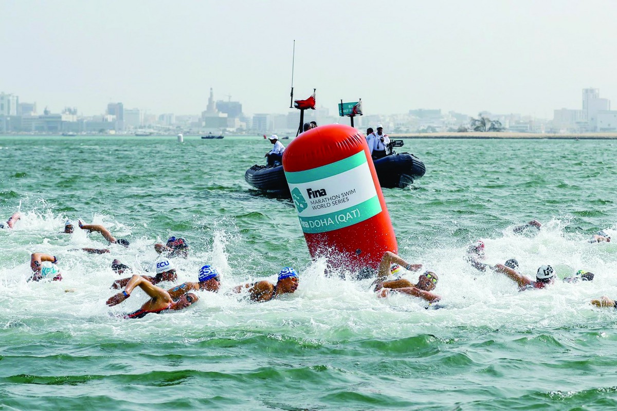 A file picture of FINA Marathon Swim World Series meet staged in Doha last year. 