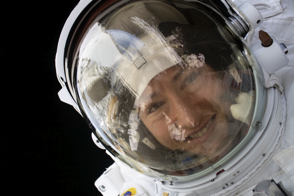 This NASA photo released on February 4, 20202 shows NASA astronaut Christina Koch during a spacewalk on January 15, 2020. NASA astronaut Christina Koch is set to return to Earth on February 6,2020 after 328 days living and working aboard the International