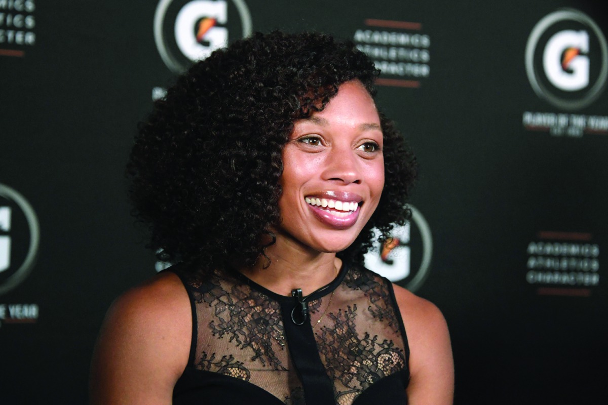 Allyson Felix attends the Gatorade Athlete of the Year Awards at Ritz-Carlton. Credit: Kirby Lee-USA TODAY Sports/File Photo