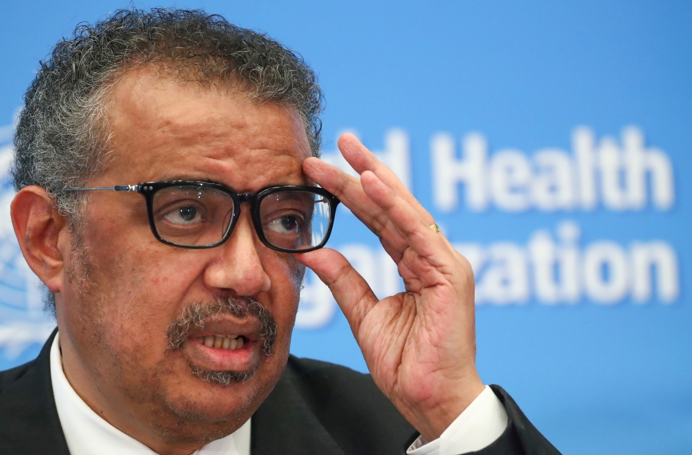 Director-General of the WHO Tedros Adhanom Ghebreyesus, attends a news conference on the novel coronavirus (2019-nCoV) in Geneva, Switzerland February 11, 2020. Reuters/Denis Balibouse
