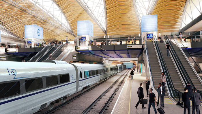 An artist’s impression of the proposed HS2 station at Euston, central London.