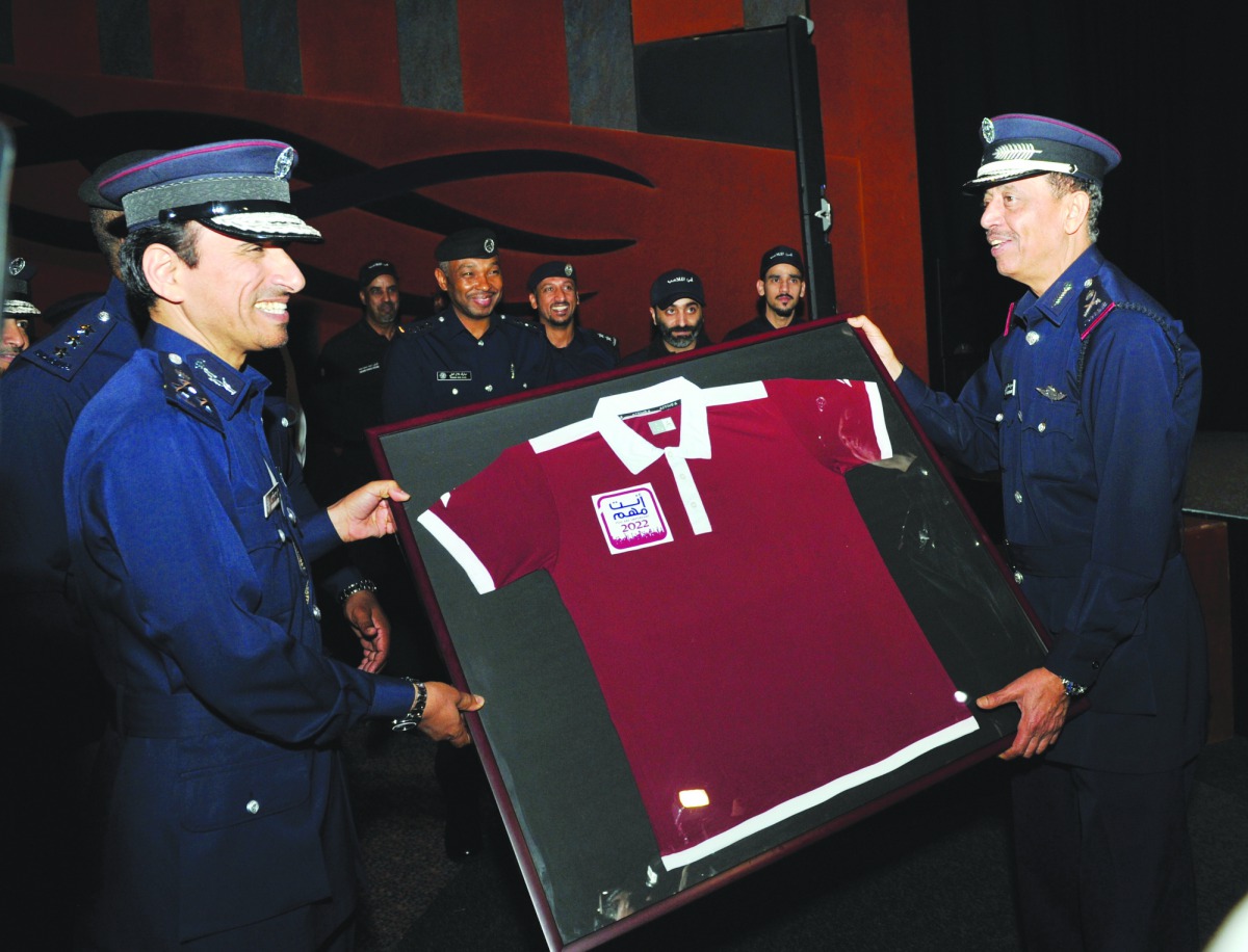 The Director of Public Security,  Staff Major General Saad bin Jassim Al Khulaifi, releasing the T-shirt printed with the logo of the campaign at a ceremony held at Qatar National Theatre, yesterday.
Pic: Salim Matramkot/The Peninsula