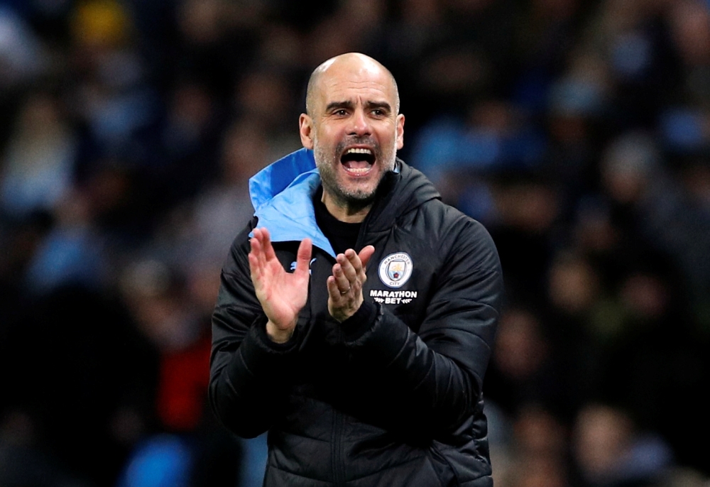 Manchester City manager Pep Guardiola reacts REUTERS/Phil Noble