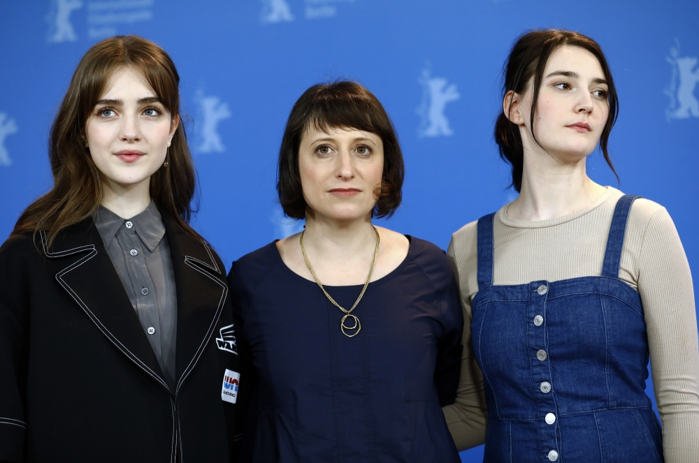 Director Eliza Hittman and actors Sidney Flanigan and Talia Ryder attend a photo call to promote the movie ‘Never Rarely Sometimes Always Competition’ during the 70th Berlinale International Film Festival in Berlin, Germany, February 25, 2020. Reuters/Mic