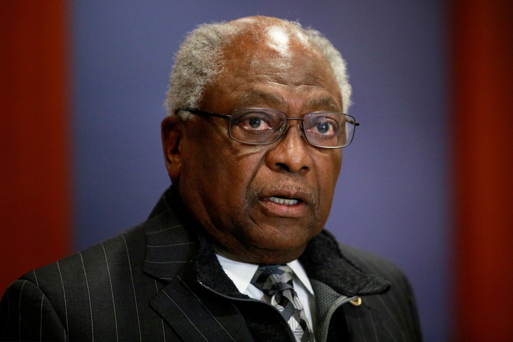 US Rep Jim Clyburn (D-SC) arrives for a closed organizational meeting of House Democrats to elect leaders for the 116th Congress at the US Capitol in Washington, November 28, 2018. Reuters/Jim Young