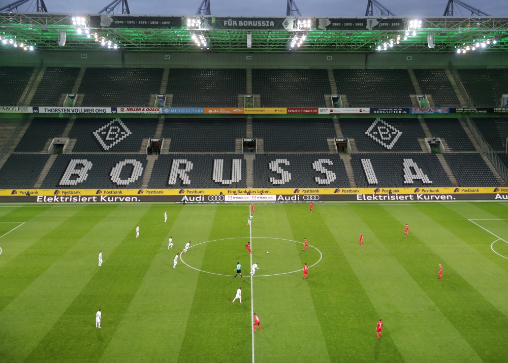 General view as the match kicks off behind closed doors while the number of coronavirus cases grow around the world. REUTERS/Wolfgang Rattay