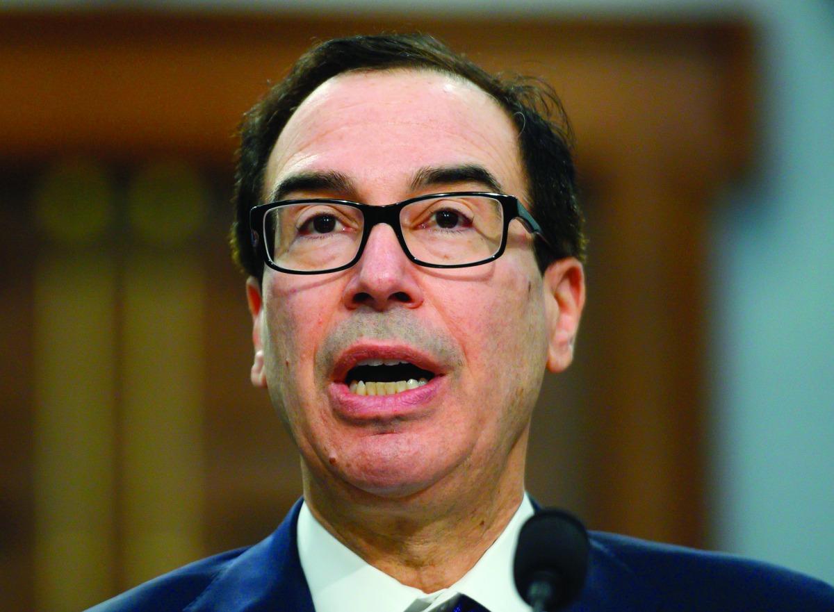 US Treasury Secretary Steven Mnuchin speaks at a State, Foreign Operations and Related Programs Subcommittee hearing on 