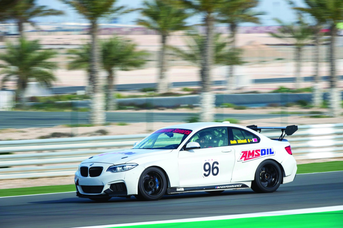 Abdulla Al Khelaifi competing in the QTCC M240 class at the Losail International Circuit yesterday.
